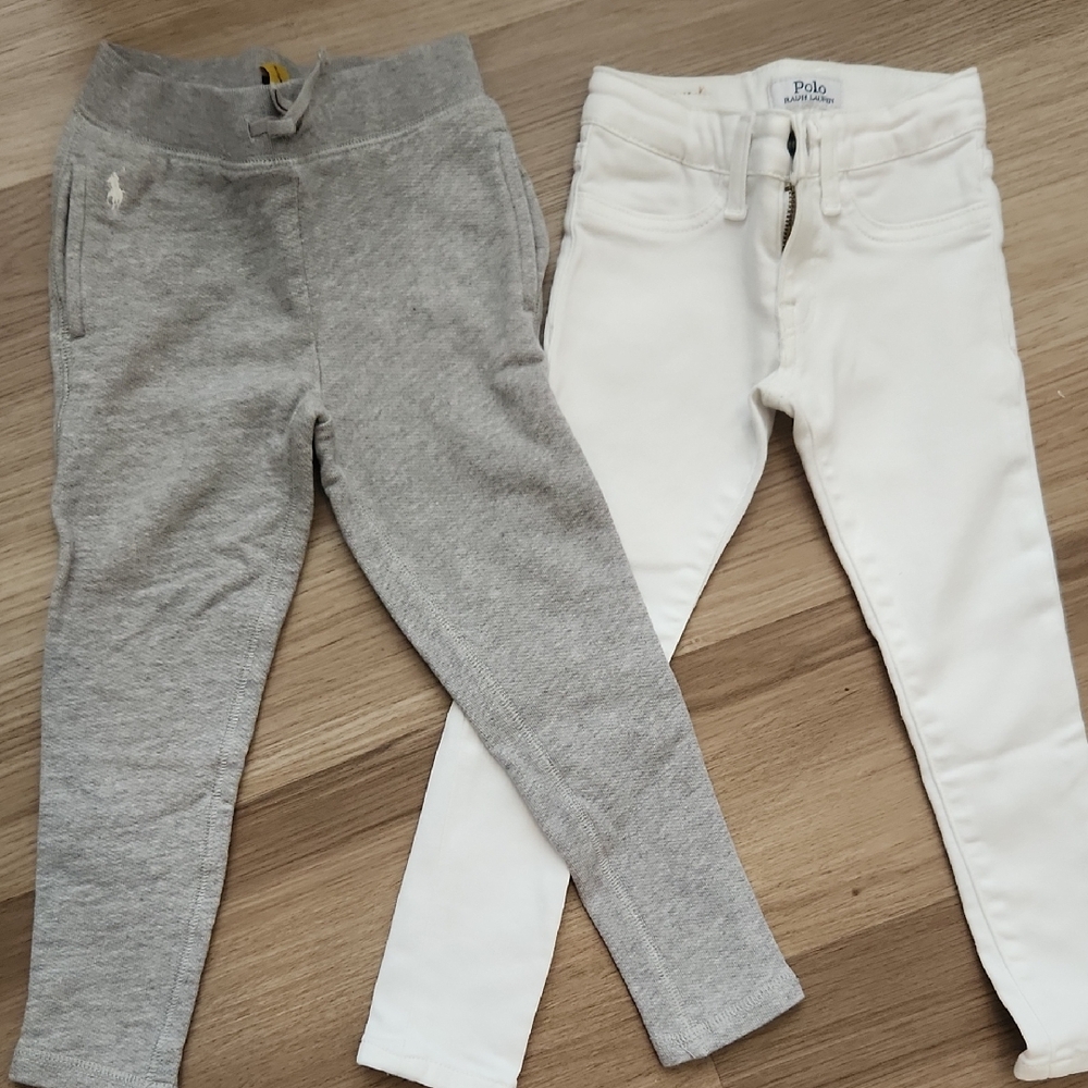 Ralph Lauren POLO White Jean And Grey Leggings Bundle